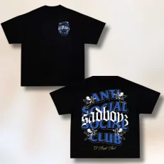 Boxy Fit Antisocial Social Club El Ángel Azul - Negra