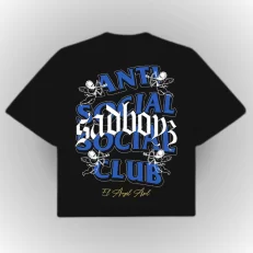 Boxy Fit Antisocial Social Club El Ángel Azul - Negra Espalda