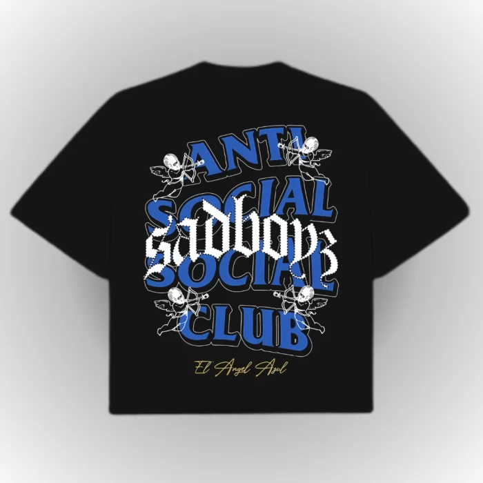 Boxy Fit Antisocial Social Club El Ángel Azul - Negra Espalda