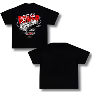 Boxy Fit Attire Power Money - Negro