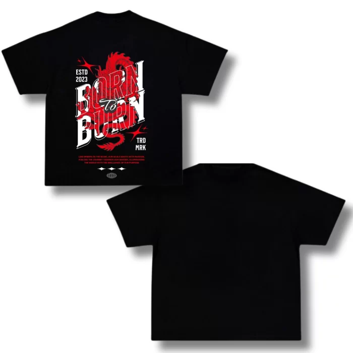 Boxy Fit Born To Burn - Negro