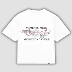 Boxy Fit Memento Mori - Blanca Frontal