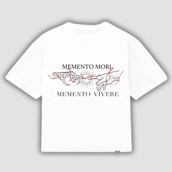 Boxy Fit Memento Mori - Blanca Frontal