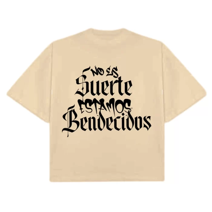 Boxy Fit No es Suerte, Estamos Bendecidos - Nude Espalda