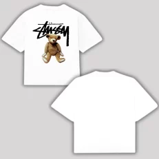 Boxy Fit Stussy Bear - Blanca