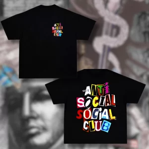 OverSize AntiSocial Social Club Letras Collage - Negra