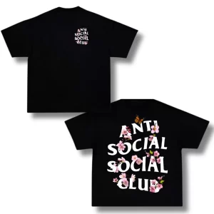 OverSize Antisocial Social Club Flores y Mariposas - Negra