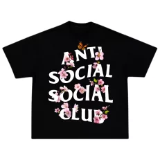 OverSize Antisocial Social Club Flores y Mariposas- Negra Espalda