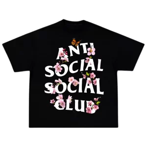 OverSize Antisocial Social Club Flores y Mariposas- Negra Espalda