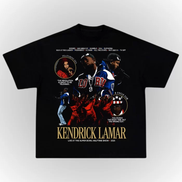 OverSize Kendrick Lamar Black & White - Negra Espalda