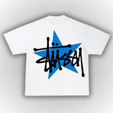 OverSize Stussy Blue Star - Blanca Espalda