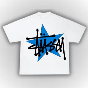 OverSize Stussy Blue Star - Blanca Espalda