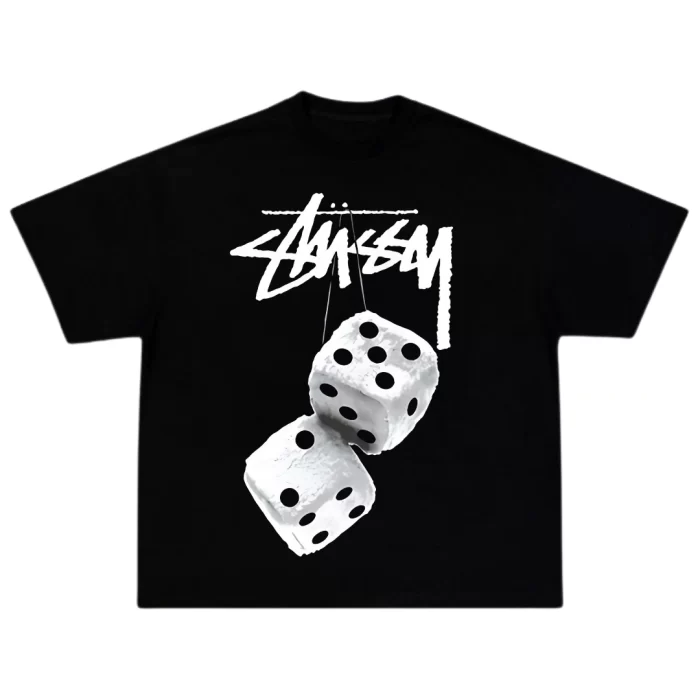 OverSize Stussy Dados Amarillos - Negro Espalda