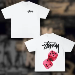 OverSize Stussy Dados Rojos - Blanca