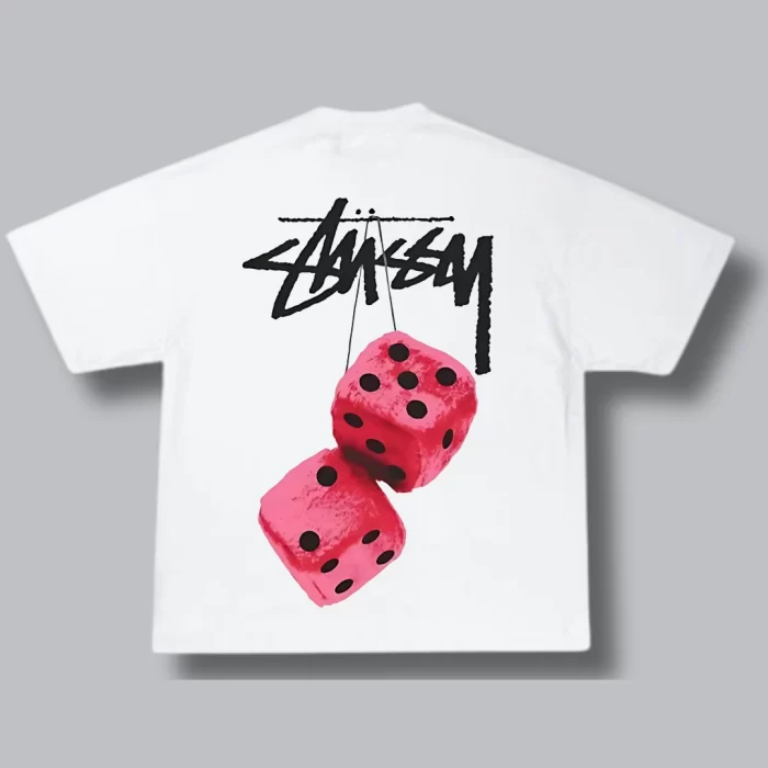 OverSize Stussy Dados Rojos - Blanca Espalda