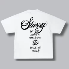 OverSize Stussy Locations - Blanca Espalda