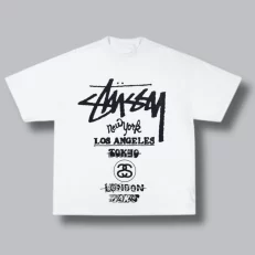 OverSize Stussy Locations - Blanca Frontal