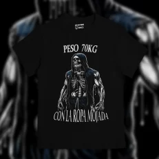 Playera Peso 70kg con la ropa mojada