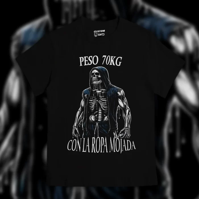 Playera Peso 70kg con la ropa mojada