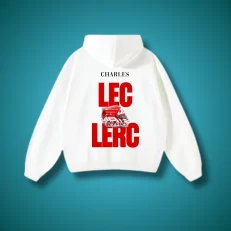 Charles LECLECRC Helmet - Hoodie Blanca Espalda
