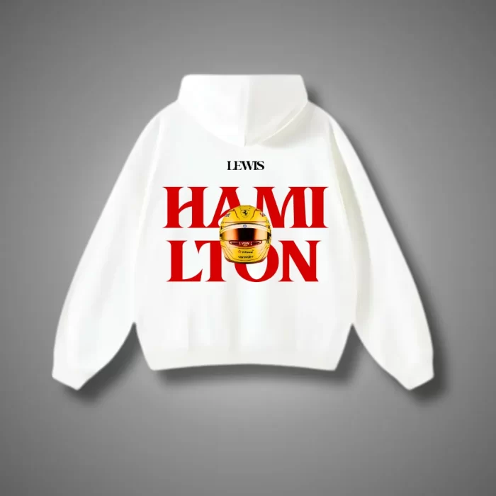 Lewis HAMILTON Helmet - Hoodie Blanca Espalda