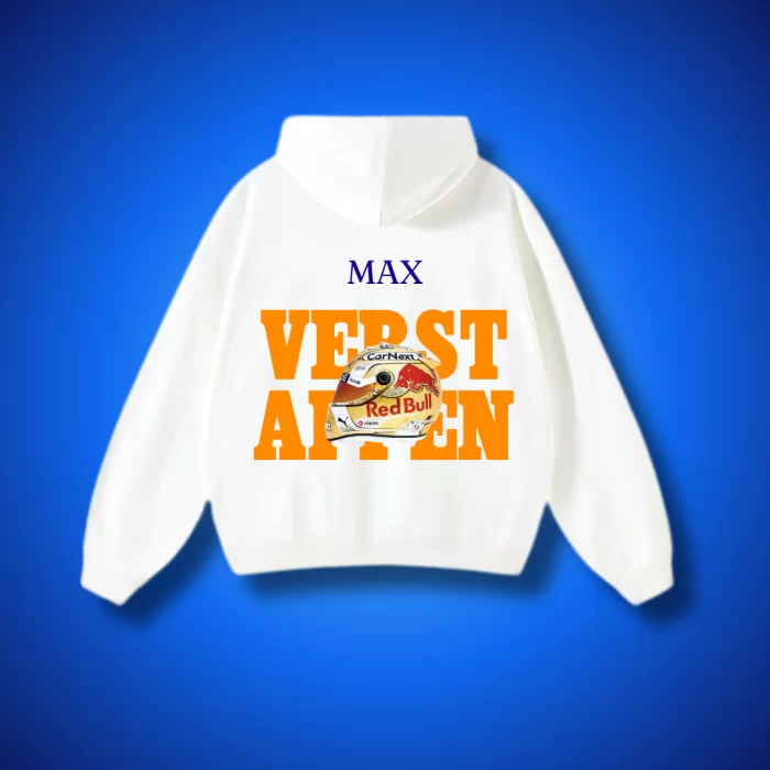 Max VERSTAPPEN Helmet - Hoodie Blanca Espalda