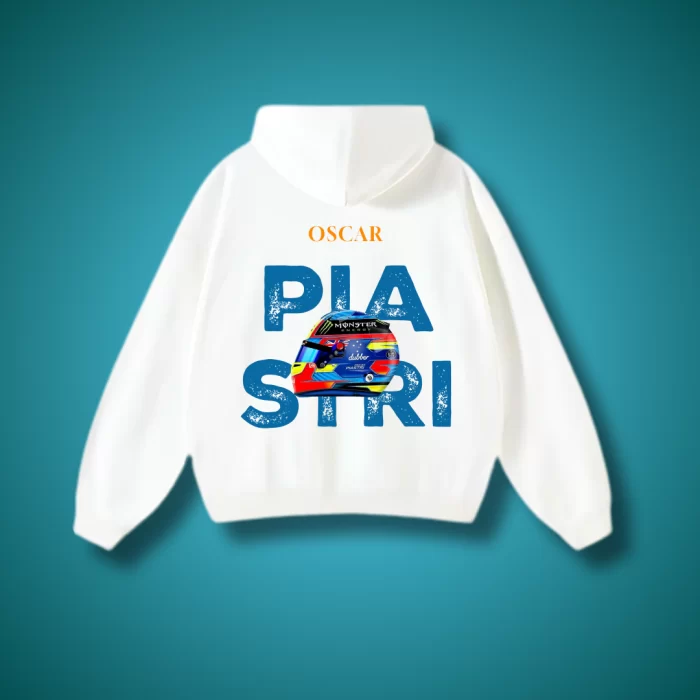 Oscar PIASTRI Helmet - Hoodie Blanca Espalda
