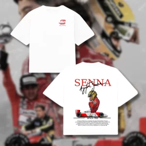 Playera Ayrton Senna MP4 - Boxy Fit Blanca