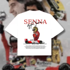 Playera Ayrton Senna MP4 - Boxy Fit Blanca Espalda