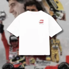 Playera Ayrton Senna MP4 - Boxy Fit Blanca Pecho
