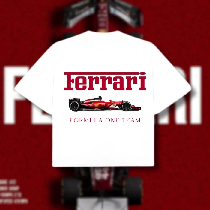 Playera Ferrari F1 Team - Boxy Fit Blanca Espalda