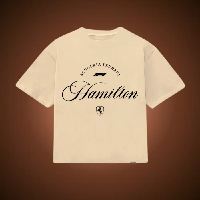 Playera Lewis Hamilton Ferrari - Boxy Fit Arena Pecho