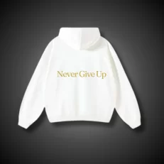 Hoodie Cadillac F1 Sergio Pérez Never Give Up - Sudadera Blanca Espalda