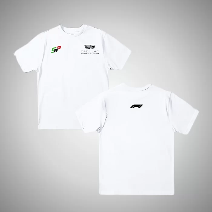 Playera Cadillac F1 Sergio Pérez Tricolor - Blanca
